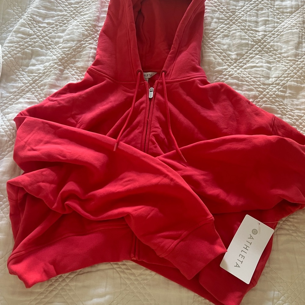 Athleta Pink Ultra Crop Fleece NWT